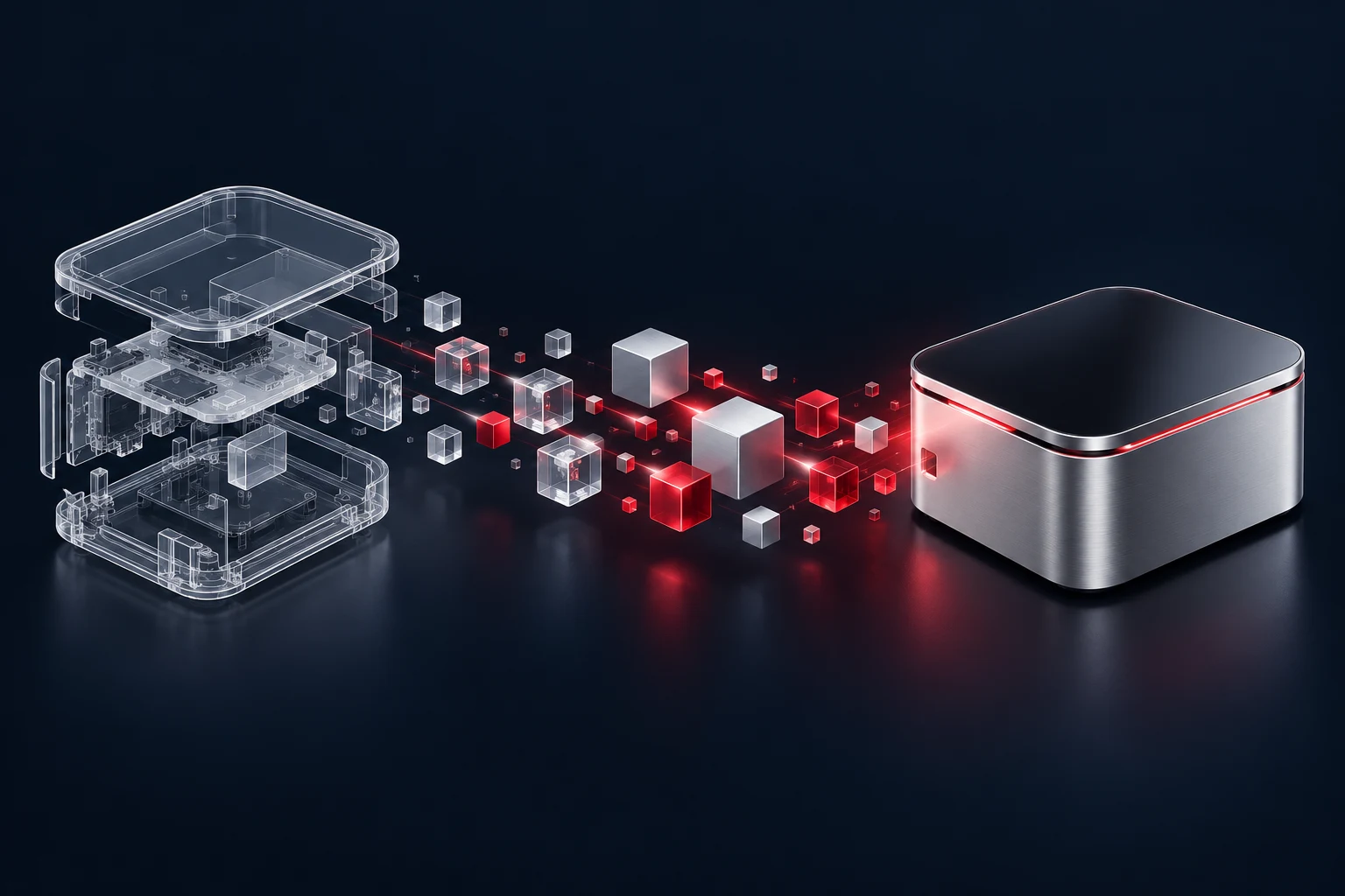 An AI prototype progressing into a complete digital product with connected data and models