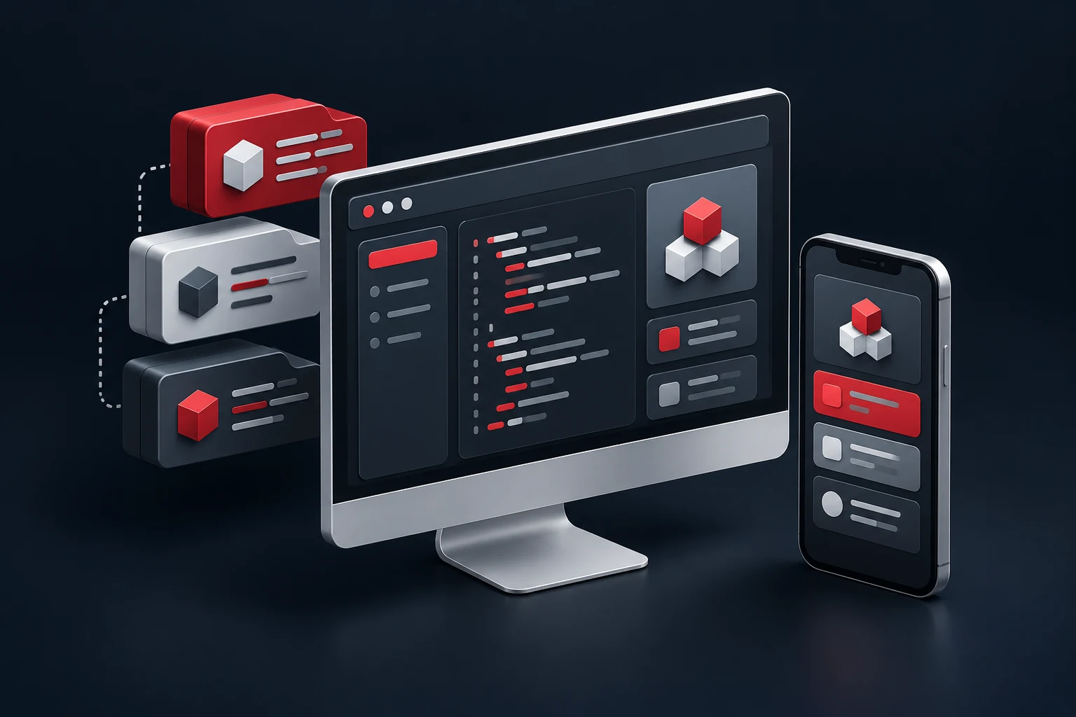 Desktop and mobile applications assembled from modular software components